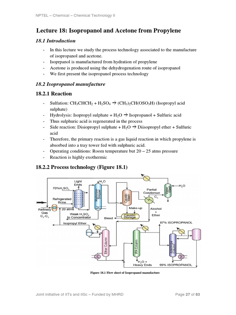 Acetone Production from Isopropanol | PDF | Distillation | Chemical Reactor