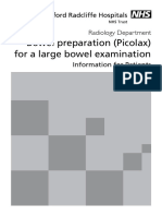 Bowel Preparation (Picolax) For A Large Bowel Examination: Radiology Department