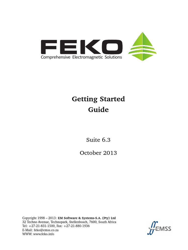 FEKO. Get Started | PDF | Button (Computing) | Cartesian Coordinate System