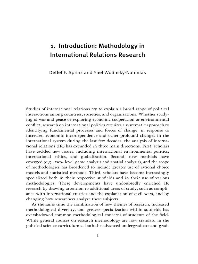 Methodology in International Relations Research PDF | PDF | Case Study ...