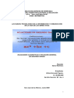 Ecuaciones de Segundo Grado o Funciones Cuadráticas