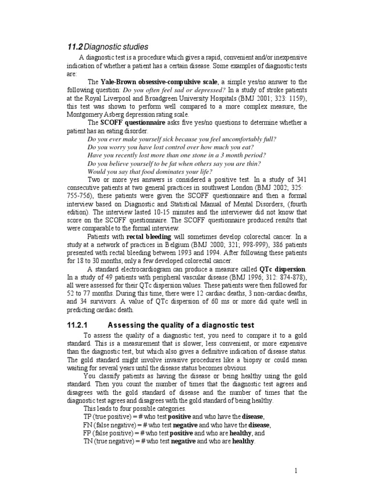Week 05 - CLINICAL - STUDIES - DIAGNOSIS | PDF | Sensitivity And ...