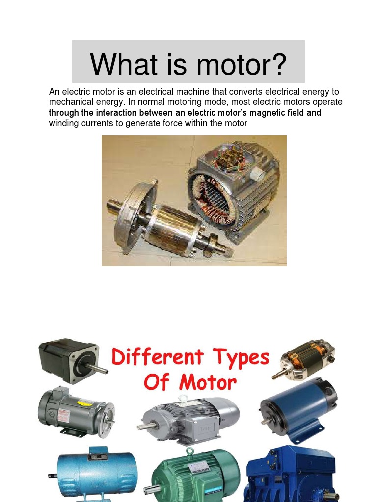 Types of Electric Motors Explained | PDF | Electric Motor | Electrical ...
