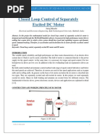 Closed Loop Control of Separately Excited DC Motor