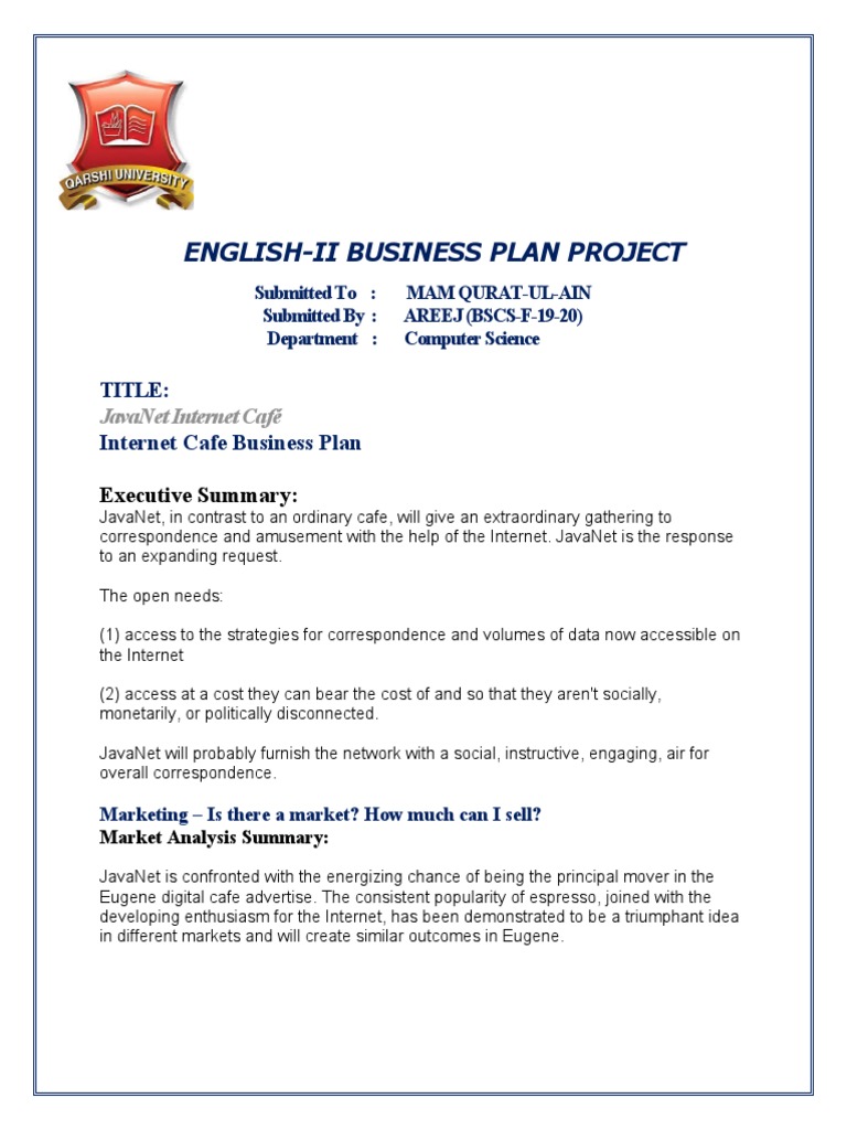 Cafe Business Plan PDF Pricing