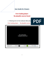 User Guide For Viewers: Error Loading Player: No Playable Sources Found