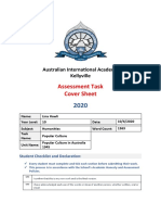 Assessment Task Cover Sheet: Australian International Academy Kellyville