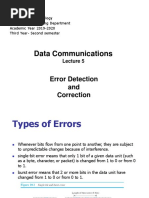 Data Communications: Error Detection and Correction