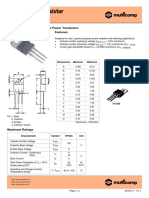 PNP Power Transistor: Features: Complementary Silicon Plastic Power Transistors