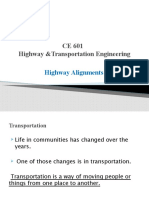 CE 601 Highway &transportation Engineering