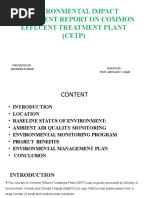 Environmental Impact Assessment Report On Common Effluent Treatment Plant (CETP)