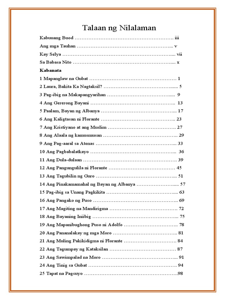 Talaan NG Nilalaman | PDF