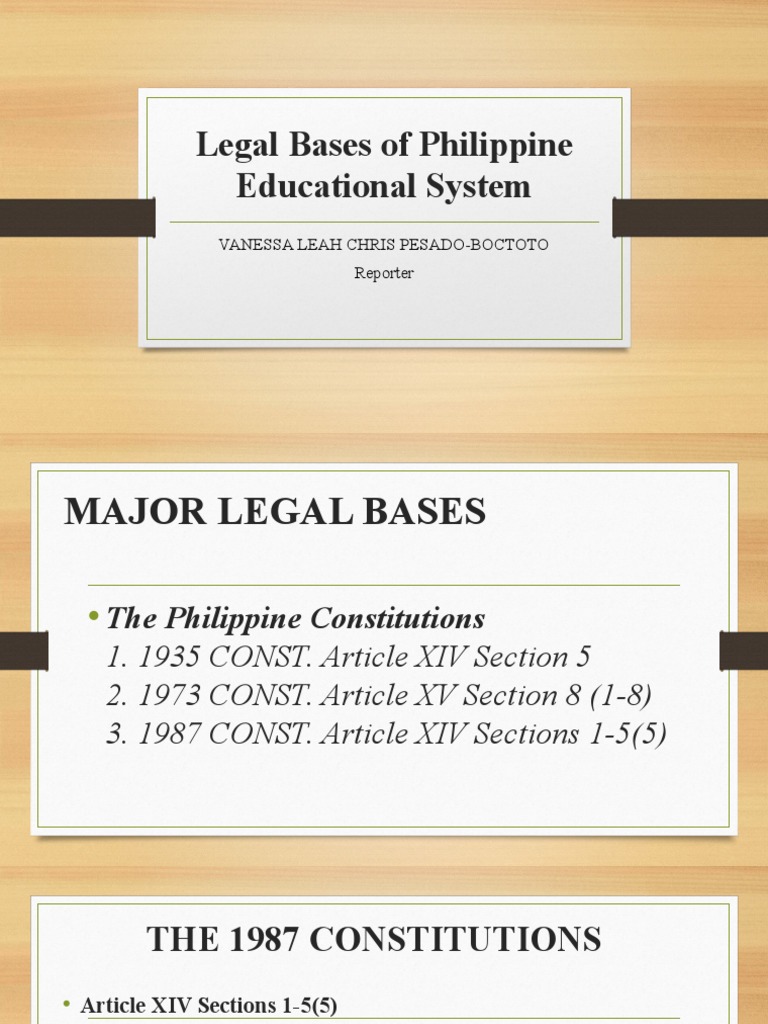 Legal Foundations of Philippine Education | PDF | Citizenship ...