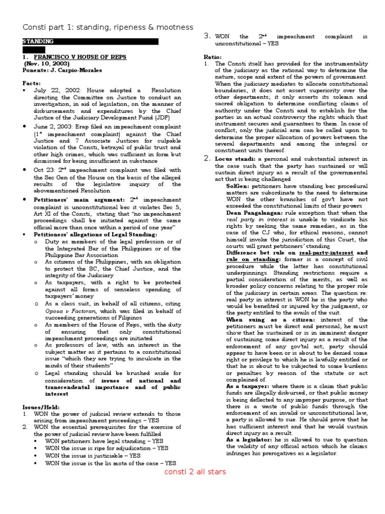 Case or Controversy Requirement Elements PDF Standing (Law) Mootness