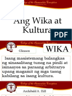Ang Wika at Kultura-M.A