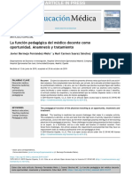 La Función Pedagógica Del Médico Docente Como Oportunidad. Anamnesis y Tratamiento