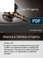 Law of Agency: By: Ishfaque Rahujo