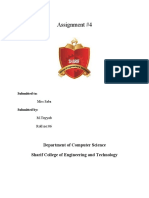 Assignment #4: Department of Computer Science Sharif College of Engineering and Technology