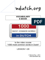 Vocabulary E-Book: To The Video Course "1000 Most Common Words in Dutch" LESSON 1-20