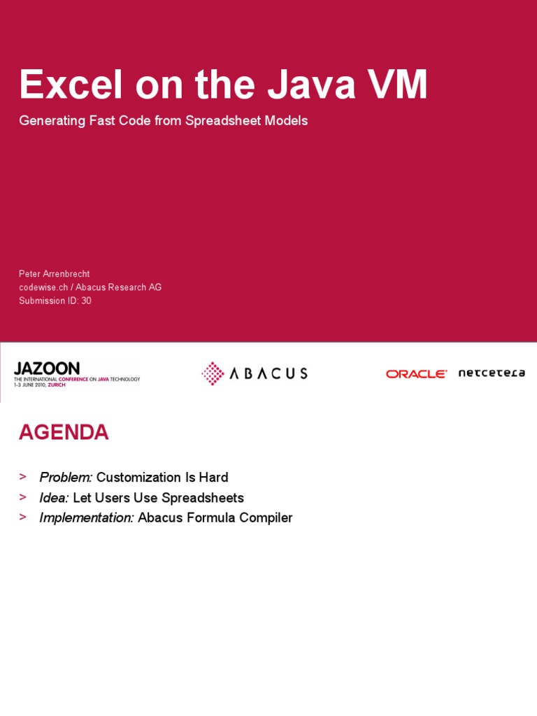 Excel On The Java VM: Generating Fast Code From Spreadsheet Models ...