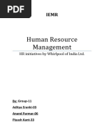 Human Resource Management: HR Initiatives by Whirlpool of India LTD