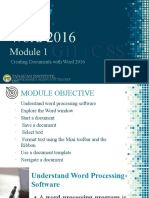 Word 2016 Module 1