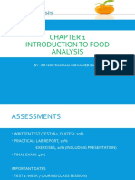Introduction To Food Analysis: By: DR Nor Raihana Mohamed Zam