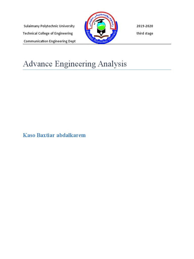 Advanced Engineering Analysis Course | PDF | Technology & Engineering