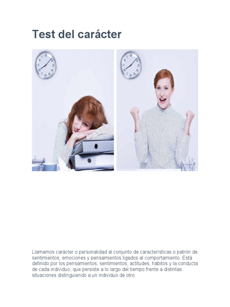 Test Del Carácter | PDF