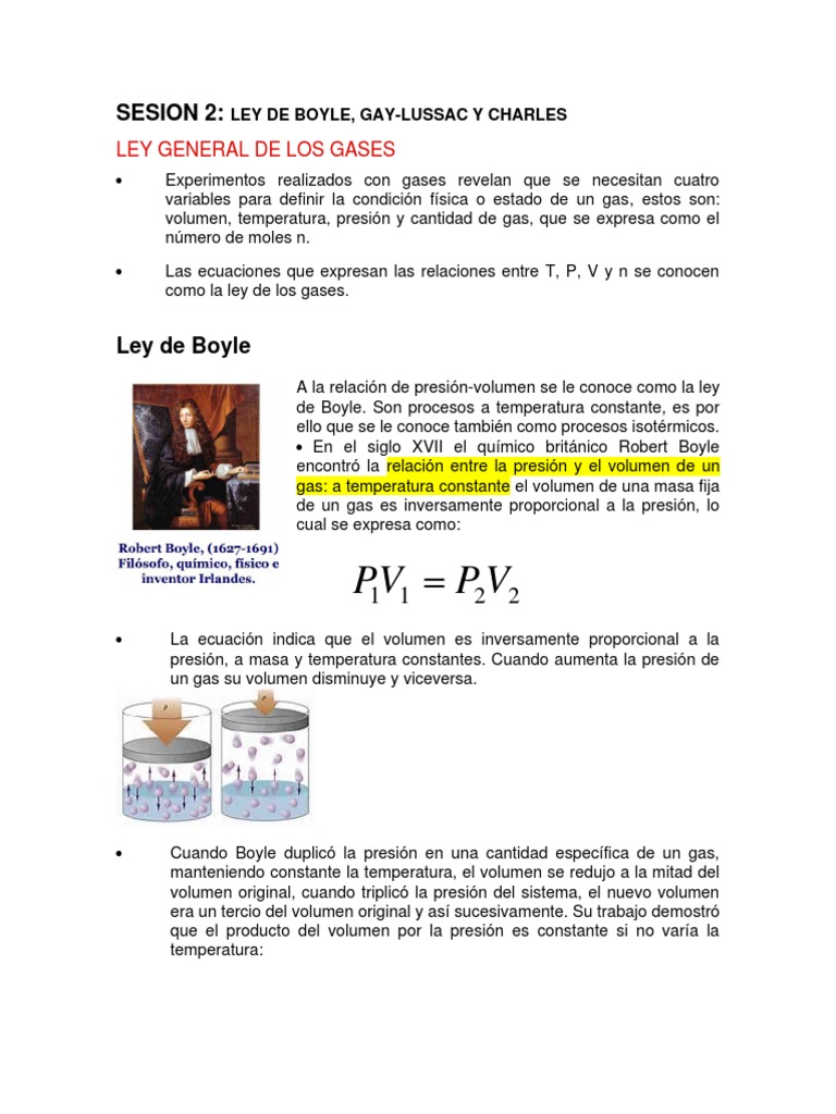 Leyes de los Gases: Boyle, Charles y Gay-Lussac | PDF | Gases | Temperatura