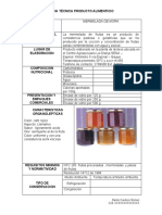 Mermelada mora ficha técnica