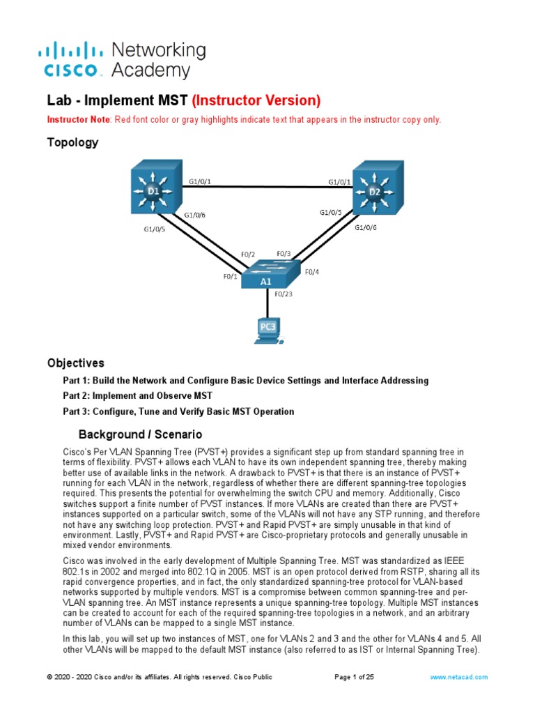 MST Configuration and Verification Lab | PDF | Computer Network | Networks