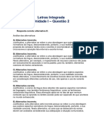 Resolução Do LT - Unidade I Letras Integrada