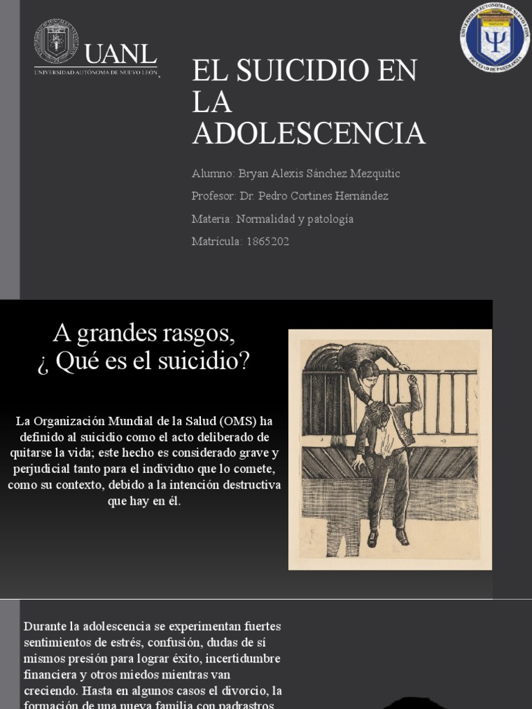 El Suicidio en La Adolescencia | PDF | Suicidio | Medicina CLINICA