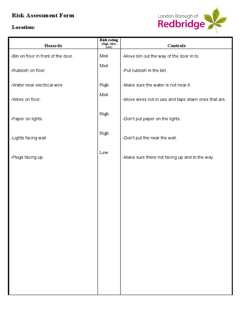 Workplace Hazard Risk Assessment Guide | PDF