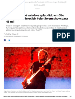 Roger Waters É Vaiado e Aplaudido em São Paulo Depois de Exibir #Elenão em Show para 45 Mil - Música - G1