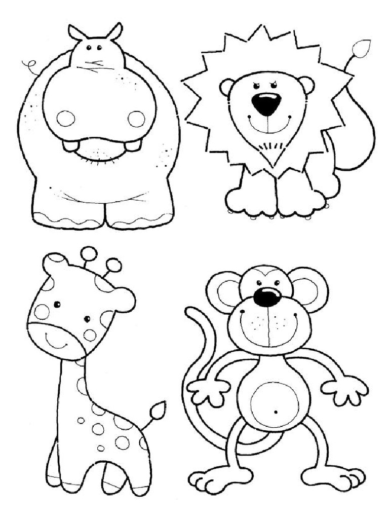 Animales de La Selva para Colorear - Dibujos para Colorear | PDF