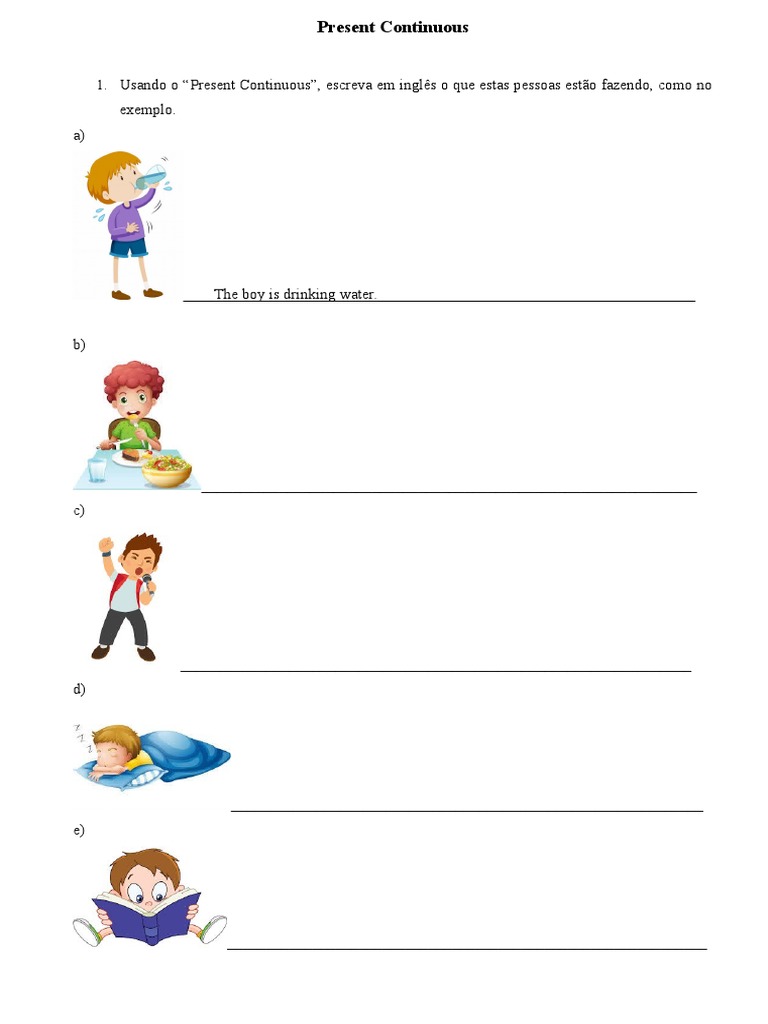Atividades de Present Continuous 7º Ano | PDF | Computadores | Ciências ...