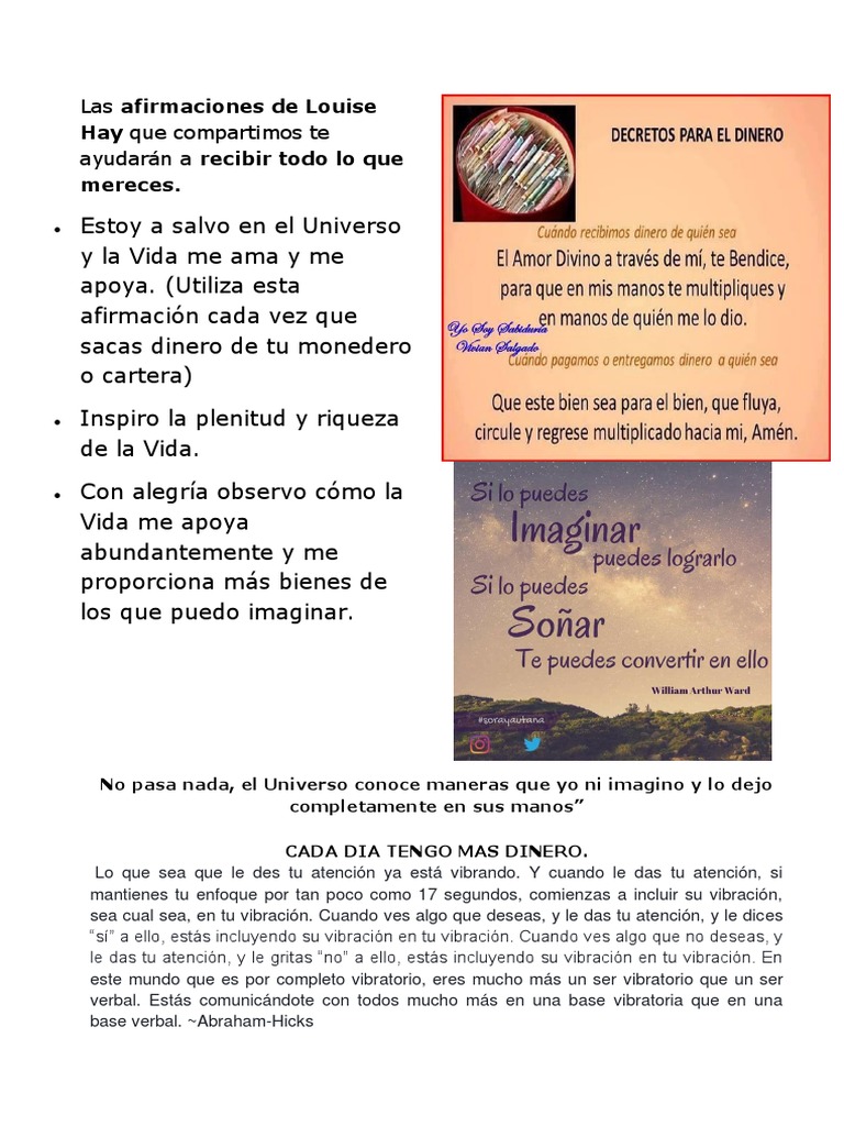 Afirmaciones para Atraer Abundancia | PDF | Mente | Vida
