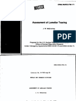 Assessment of Lamellar Tearing: Ornl/Nureg/Tm 171