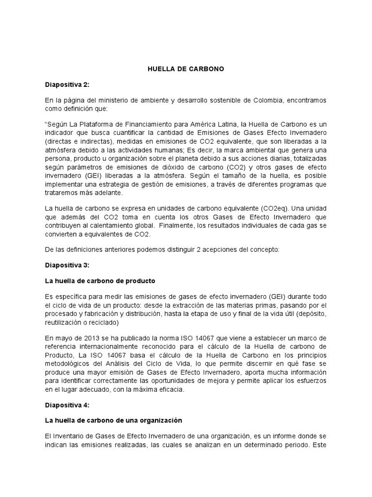 Huella de Carbono en la Industria Alimentaria | PDF | Huella de carbono ...