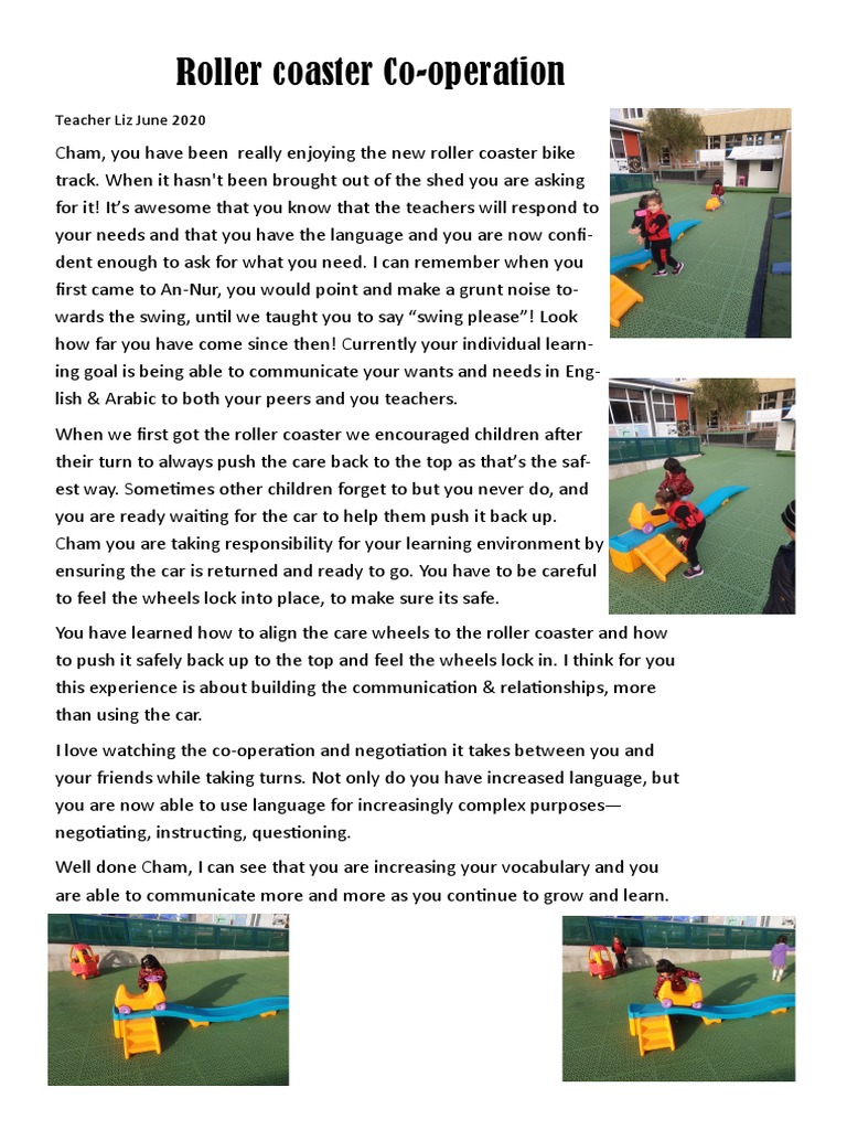 Roller Coaster Learning & Communication | PDF
