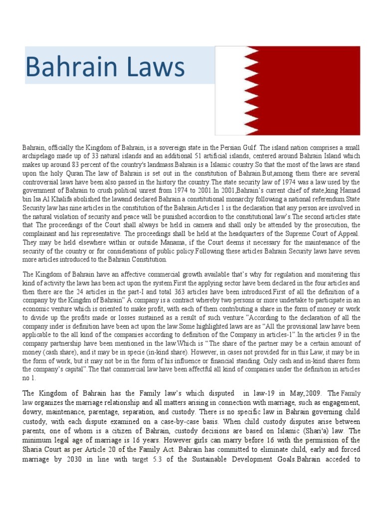 Bahrain Laws PDF Bahrain Lease