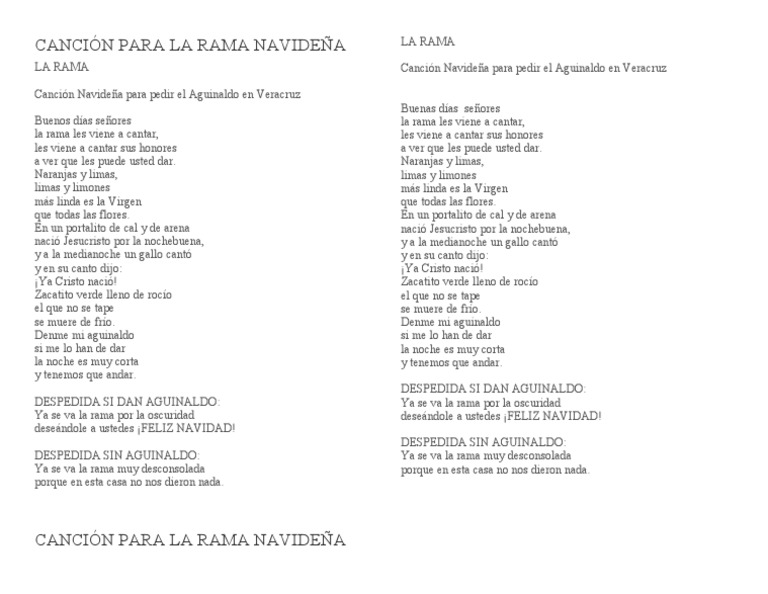 Cancion Para La Rama Navidena scribd