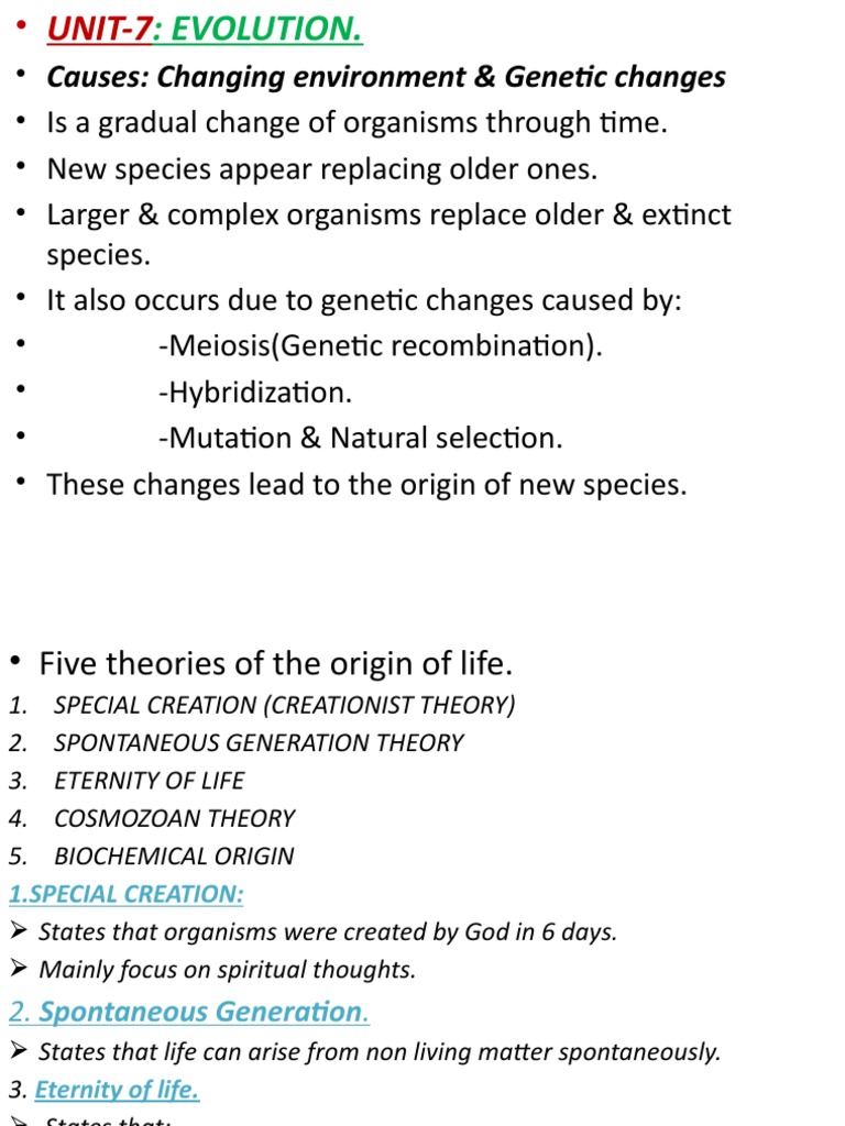 Evolution Theories and Origins Explained | PDF | Natural Selection ...