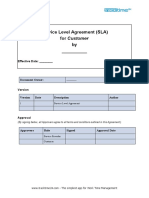 Service Level Agreement (SLA) For Customer By: Effective Date