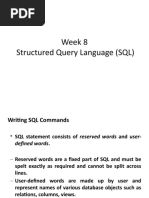 Week 8 Structured Query Language (SQL)