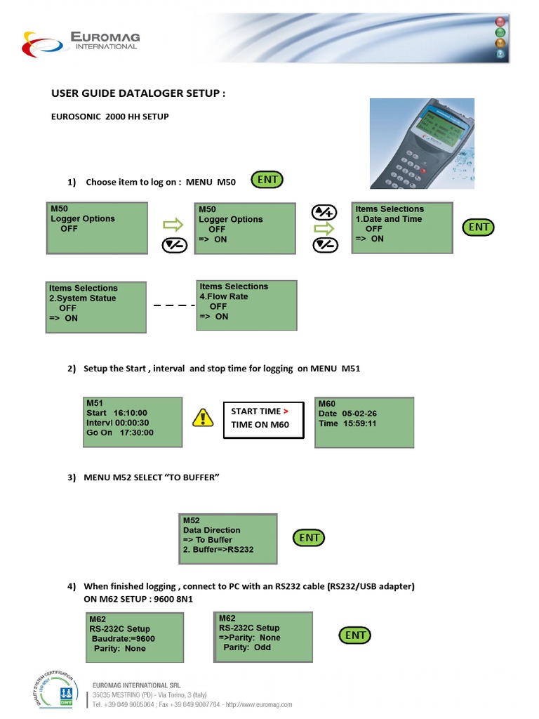 User Guide Dataloger Setup | PDF