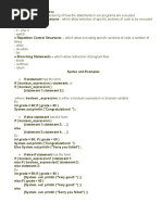 Control Structures in Java