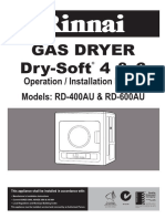 Gas Dryer Dry-Soft 4 & 6: Operation / Installation Manual Models: RD-400AU & RD-600AU